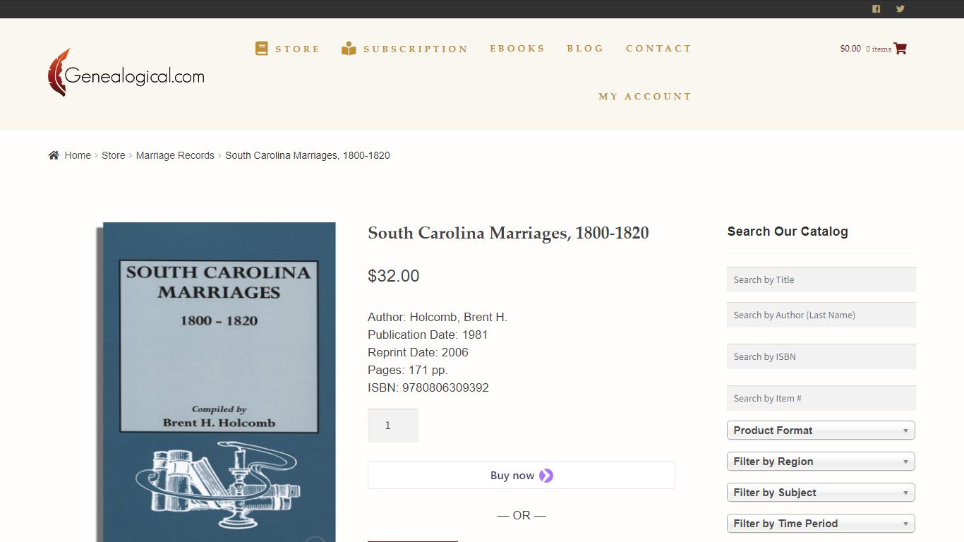 South Carolina Marriages, 1800-1820 - Genealogical.com